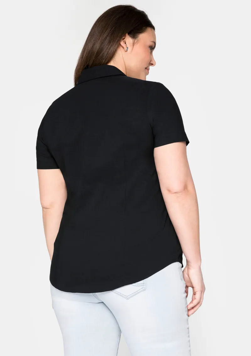 sheego Stretchbluse, Schwarz, – Produktbild 2 von 2