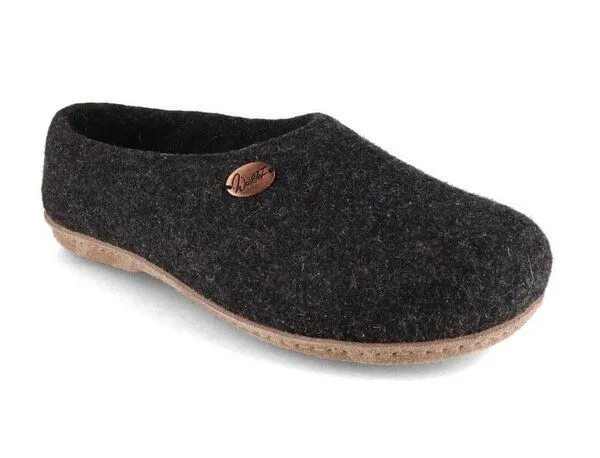 WoolFit WoolFit Filzhausschuhe „Classic“ mit geschlossener Sohle für extra Halt mit Schuheinlage, Graphit(grau), – Produktbild 1 von 3