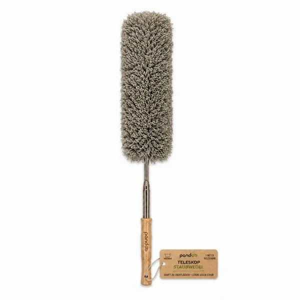 pandoo pandoo Teleskop-Staubwedel mit Bambusgriff und waschbarem Mikrofaserkopf – Produktbild 2 von 4