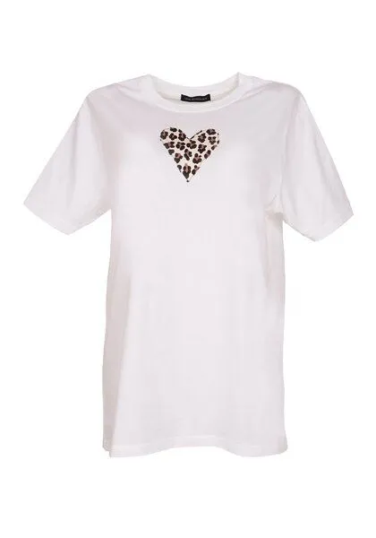 Lena Schokolade Lena Schokolade Leo Herz Shirt aus Bio-Baumwolle, Weiss, – Produktbild 1 von 1