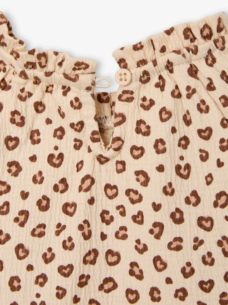 Vertbaudet Baby Shirt mit Rüschenkragen, Vanille leo, – Produktbild 4 von 4