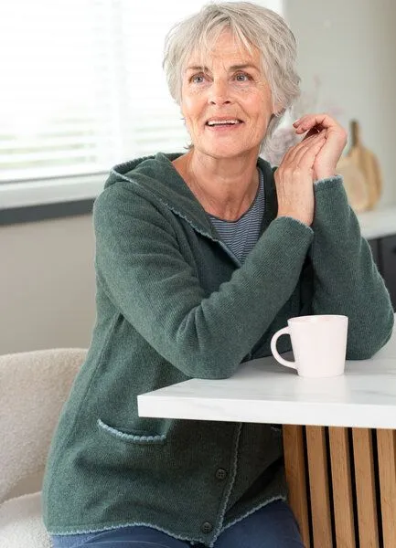 Heidekönigin Heidekönigin Kapuzenjacke THEA - GOTS, Graublau, – Produktbild 3 von 3