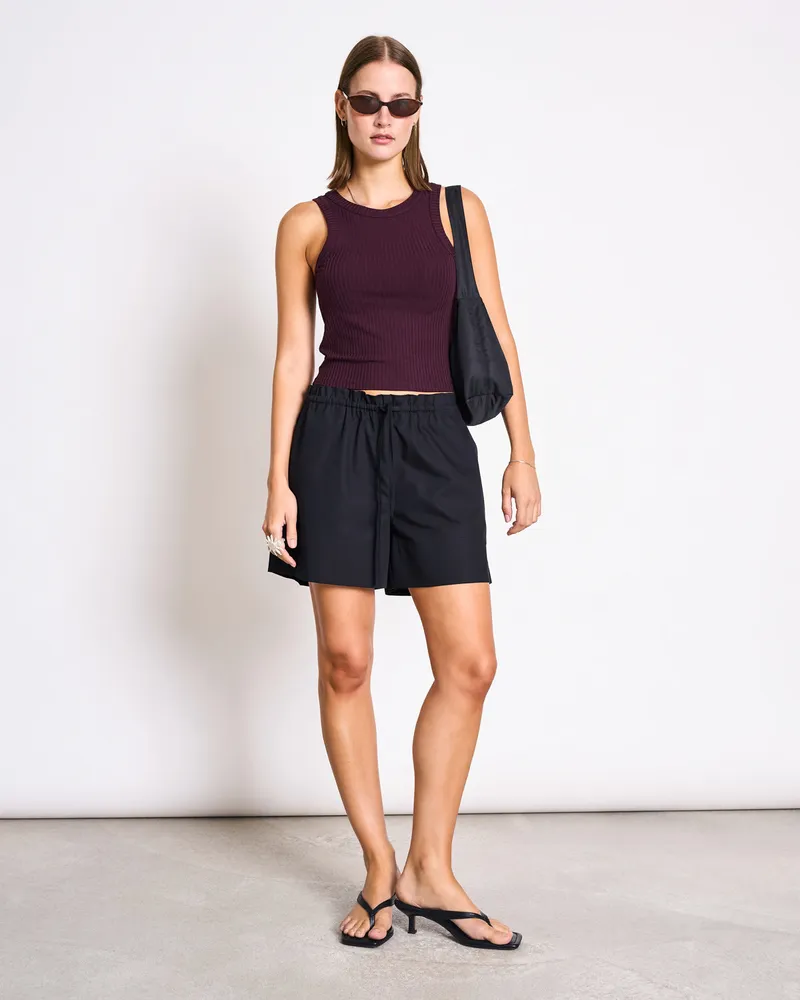 JAN N JUNE JAN 'N JUNE Damen vegan Shorts Drawstring Nepa Schwarz, Schwarz, – Produktbild 1 von 2