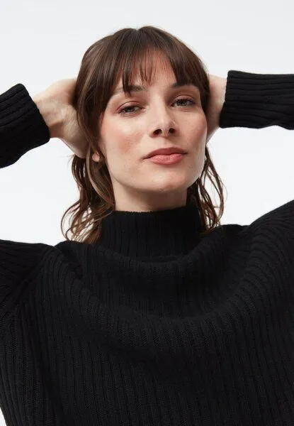 Givn Berlin Givn Berlin Strickpullover GBCASSIA mit Rollkragen aus recyceltem Wollgemisch, Black, – Produktbild 3 von 4