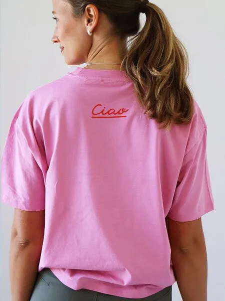 Kultgut Kultgut Artdesign - Shirt 100% Biobaumwolle - Boxiform- /Ciao, Pink, – Produktbild 3 von 4