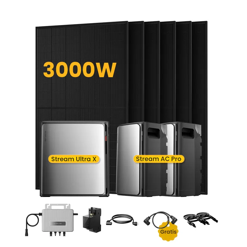 EcoFlow EcoFlow Stream Ultra X, Solaranlage mit Speicher, mit 6 x 500W Bifazialen Solarmodulen, by Powerness - Stream Ultra X + 2 x Stream AC Pro | 7680Wh / 1 x Smart Meter / Selbstabholung – Produktbild 1 von 1