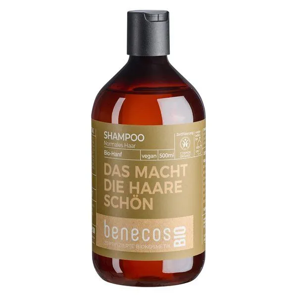 Benecos benecosBIO - Shampoo Normales Haar BIO-Hanf - DAS MACHT DIE HAARE SCHÖN – Produktbild 1 von 4
