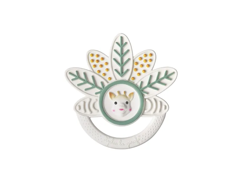Sophie la Girafe Sophie la Girafe Beißring und Greifling Blätter, Naturkautschuk Maße 10 x 10 x 0,5 cm, Mehrfarbig, – Produktbild 1 von 2