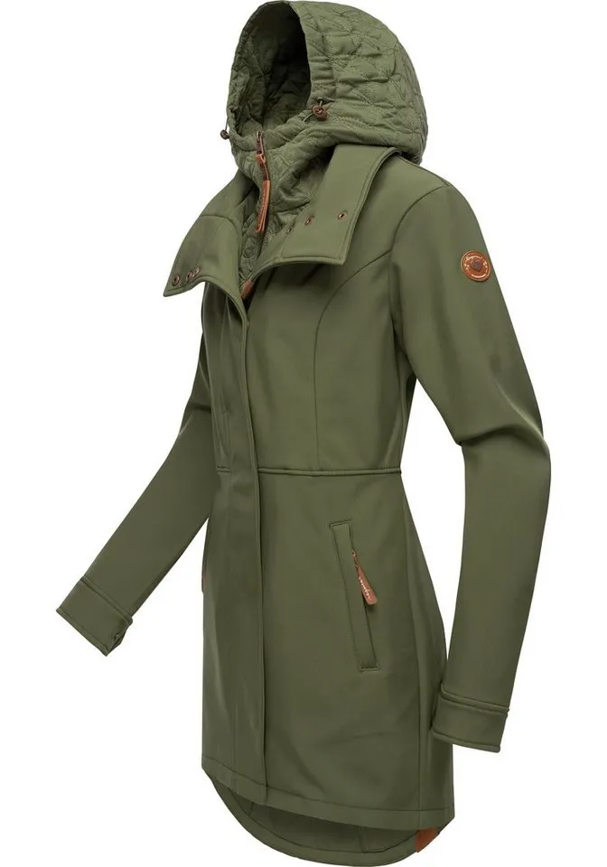 ragwear ragwear Softshellmantel Ybela sportliche, gefütterte Outdoorjacke mit Kapuze, Grün, – Produktbild 3 von 3