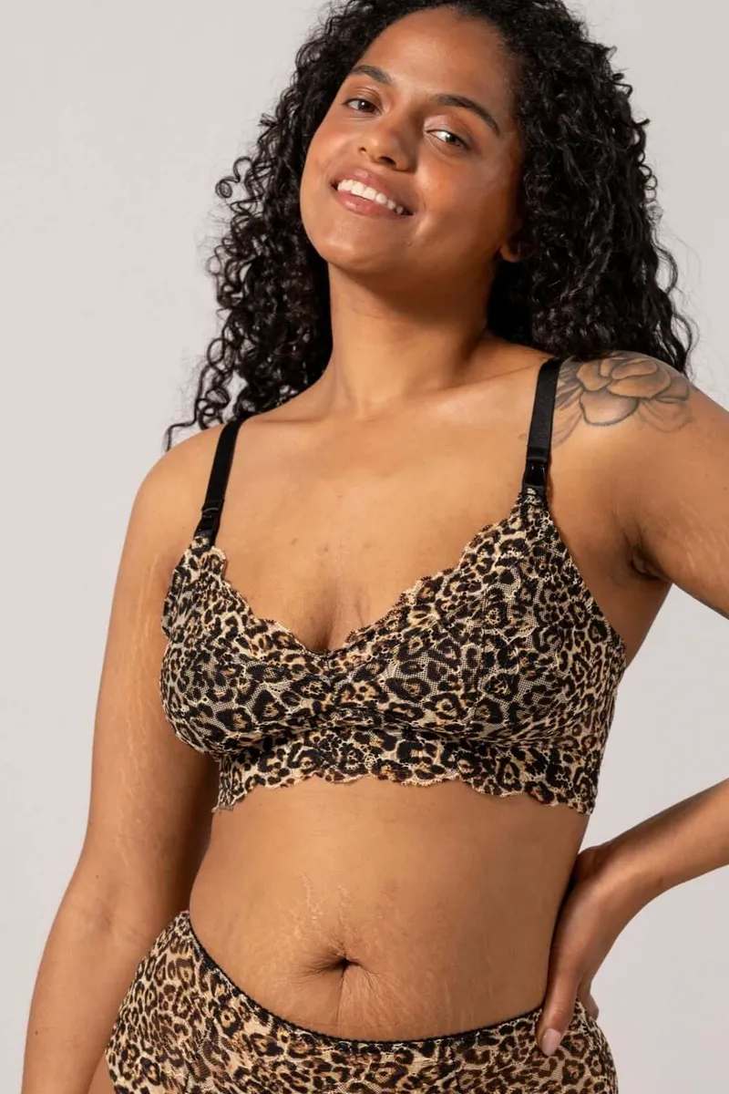 Understatement Understatement Damen vegan Spitze Still-Balette Leopard, Schwarz, – Produktbild 2 von 2