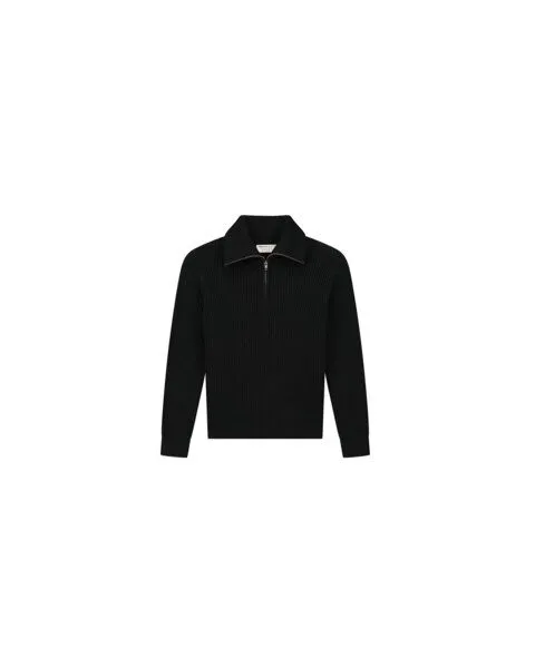 Kuyichi Kuyichi Kayla Knit Half Zip Strickpullover aus Bio-Baumwolle, Black, – Produktbild 1 von 3