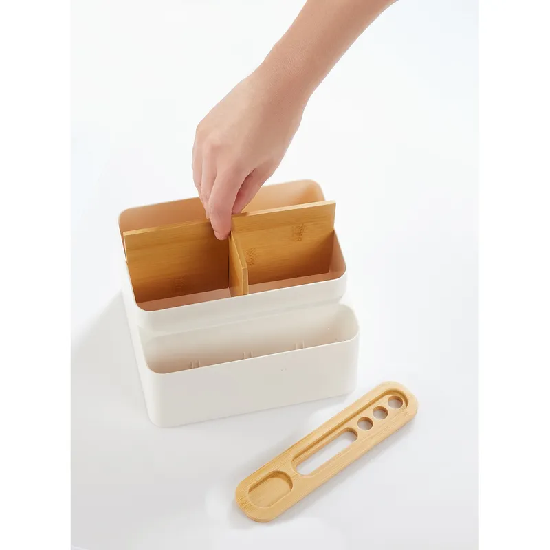 genialo genialo Bambus-Schreibtisch-Organizer, Weiss, – Produktbild 2 von 4