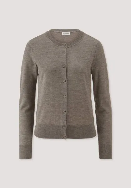 hessnatur hessnatur Strickjacke Regular aus reiner Bio-Merinowolle, Dunkles mauve, – Produktbild 4 von 4