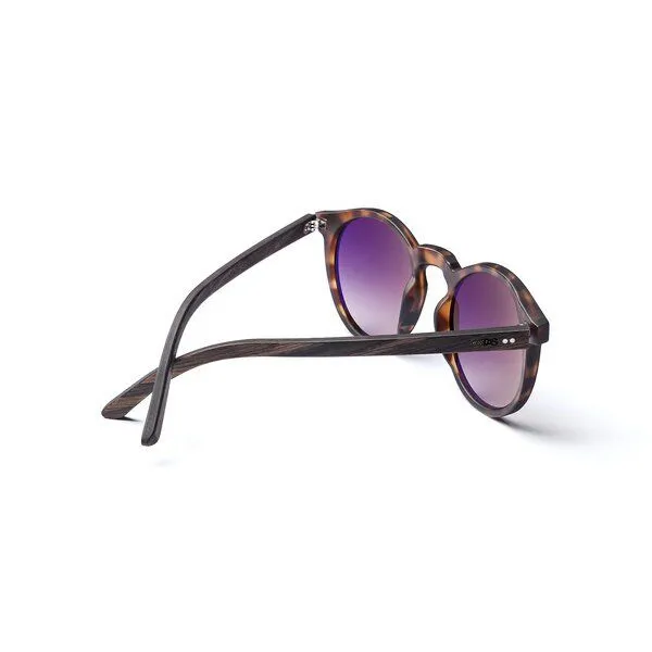 TAKE A SHOT Take a Shot Sonnenbrille aus Holz - Rund, Schmal - Mandala Kollektion, Braun (havana / walnuss / braun), – Produktbild 3 von 4