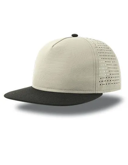 Atlantis Headwear Atlantis Headwear Verstärkte Streetwear-Cap aus recyceltem Polyester, Hellgrau/schwarz, – Produktbild 2 von 3