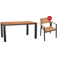Rondo Gartenmöbel-Set 'Sassa' 7-teilig, 6 Sessel, 1 Tisch 150 x 90 cm – Produktbild 1 von 1