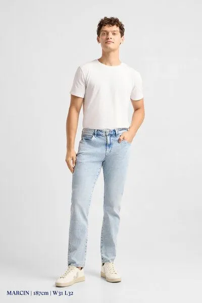 DAWN Herren Jeans DUSK Regular Straight DAWN Bio-Baumwolle, Bright blue, – Produktbild 3 von 6