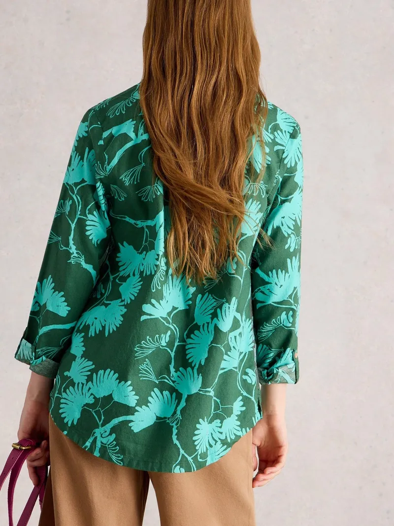 White Stuff Bluse Sophie aus Bio-Baumwolle - 34, Grün print, – Produktbild 4 von 4