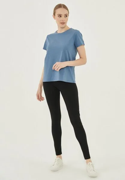 ORGANICATION ORGANICATION Damen Basic T-Shirt aus Bio-Baumwolle, Indigo, – Produktbild 2 von 4