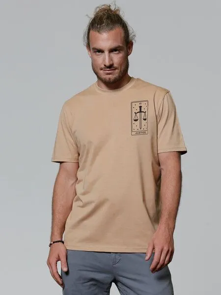watapparel watapparel T-Shirt Unisex Tarot Justice, Latte, – Produktbild 1 von 3