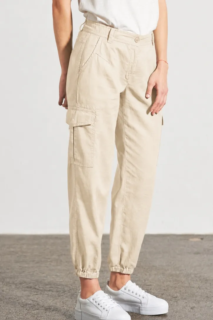 HempAge Hempage Damen vegan Sportliche Cargo Hose Gobi In Beige, Beige, – Produktbild 2 von 2
