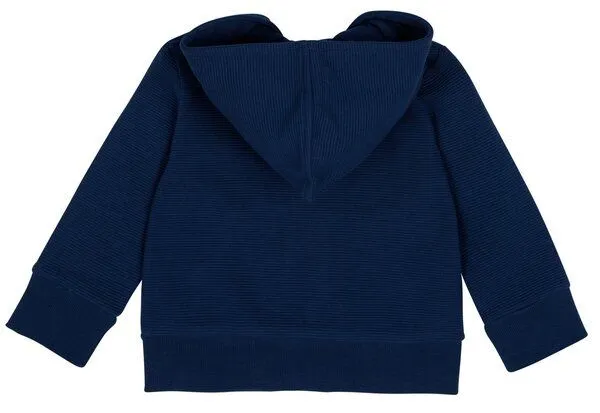 loud + proud loud + proud Babys & Kinder Kapuzenjacke Rippenstruktur, GOTS-zertifiziert, Ultramarin(blau), – Produktbild 2 von 2