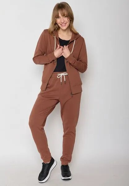 GreenBomb GREENBOMB Basic Vivid - Gemütliche Zipjacke aus Bio-Baumwolle / GOTS / Fair & Vegan, Braun (wood bark), – Produktbild 2 von 4