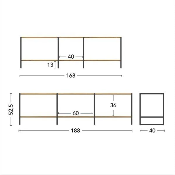 ekomia ekomia Lowboard Wega Minimal, Schwarz, – Produktbild 3 von 3