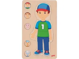 Goki goki Schichtenpuzzle aus Holz, 29-teilig, Junge Maße 17,5 x 29,8 x 1,4 cm – Produktbild 1 von 1