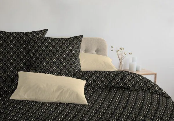 Nature by Adam Nature by Adam Bettwäsche 2tlg aus 100% Bio-Baumwolle - Made in Germany - Feathers, Schwarz, – Produktbild 4 von 4
