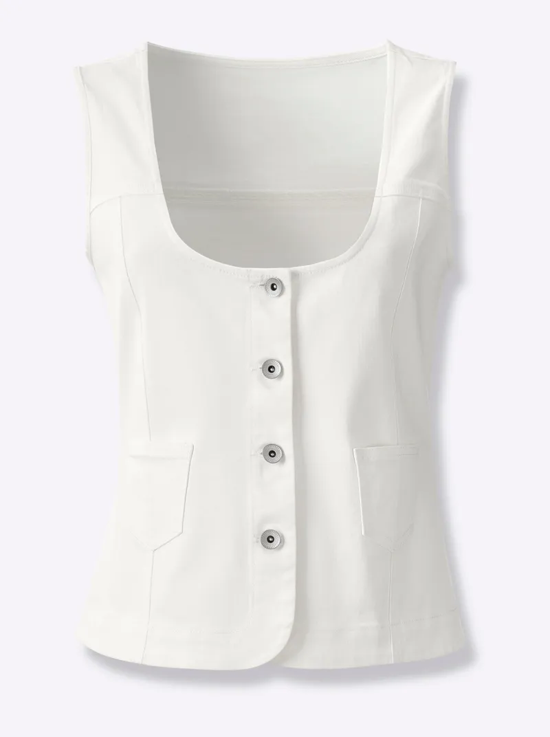 Witt Jeansweste, Weiß, – Produktbild 1 von 1