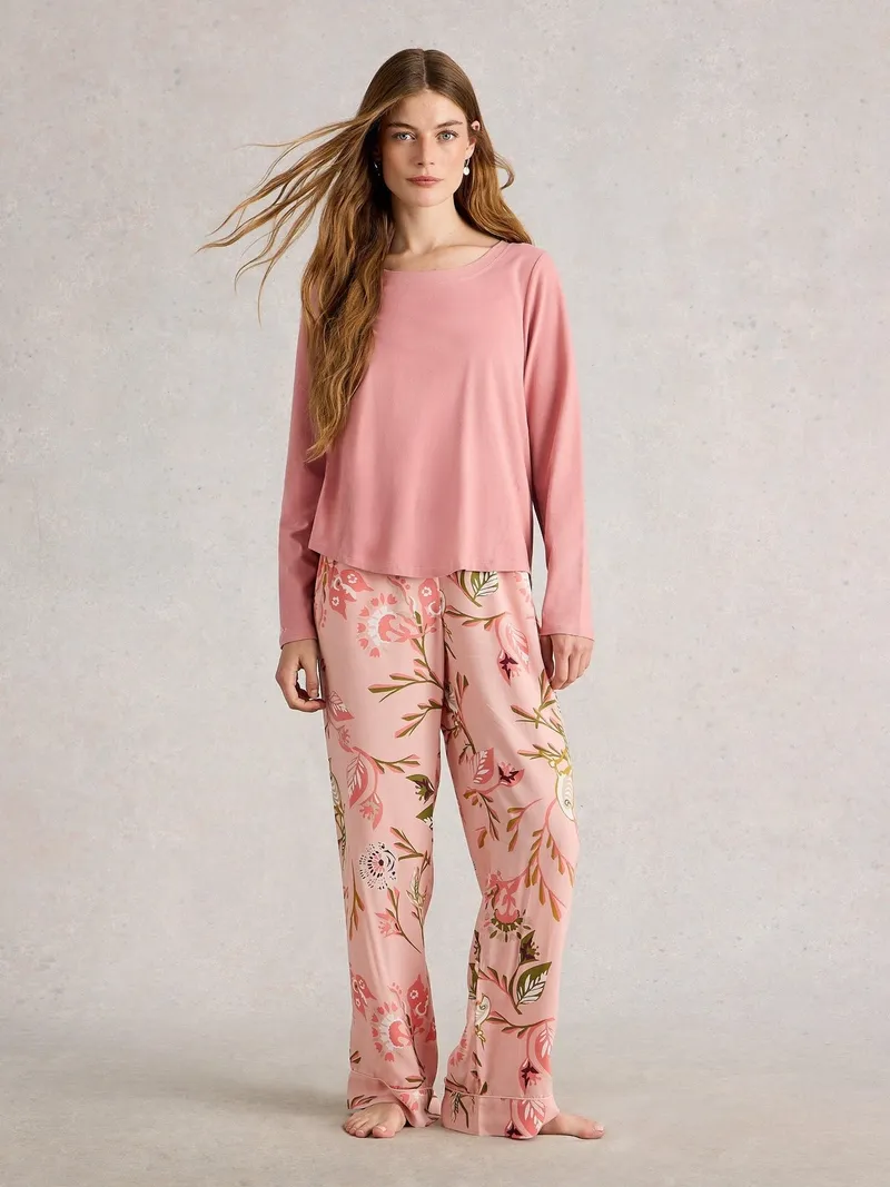 White Stuff Pyjamatop Eva aus Jersey - L, Hellrosa, – Produktbild 2 von 4