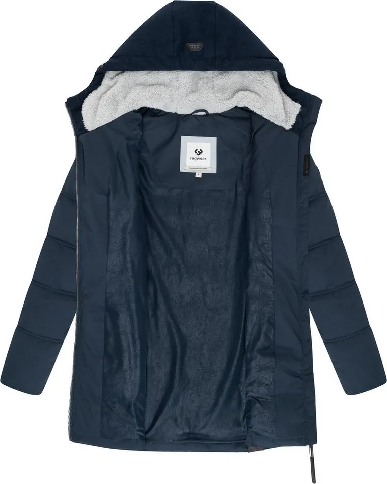 ragwear ragwear Winterjacke Ashani Block Intl. stylischer Winterparka mit gefütterter Kapuze, Blau, – Produktbild 1 von 5