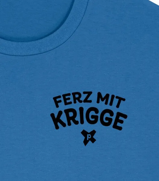 päfjes päfjes Ferz mit Krigge Hessisch Spruch - Fair Organic Cotton Unisex / Männer T-Shirt, Blau (mindful blue), – Produktbild 4 von 4