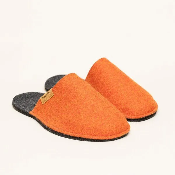 Magicfelt Magicfelt Filz-Pantoffel Magic Travel aus 100% recycelter Schurwolle für Damen & Herren, Orange, – Produktbild 1 von 4