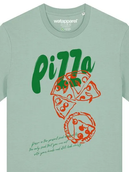 watapparel watapparel T-Shirt Unisex Pizza, Aloe, – Produktbild 3 von 4