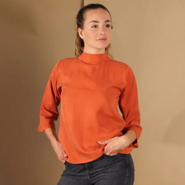 ManduTrap ManduTrap Bluse/Top aus Tencel in Blau, Senfgelb oder Rost,, Rost, – Produktbild 4 von 4