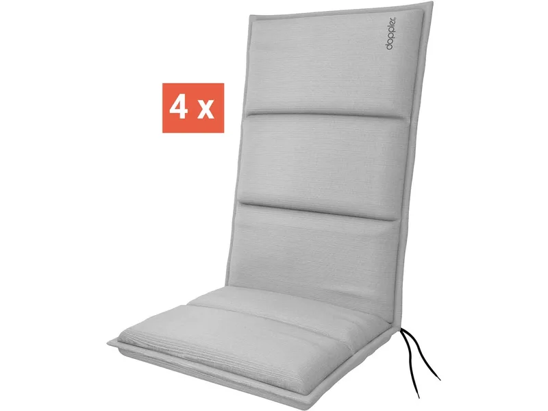 Doppler doppler Auflage "CITY" für Hochlehner, 4er-Pack, 119x48x6 cm, Polyester, hellgrau – Produktbild 1 von 1