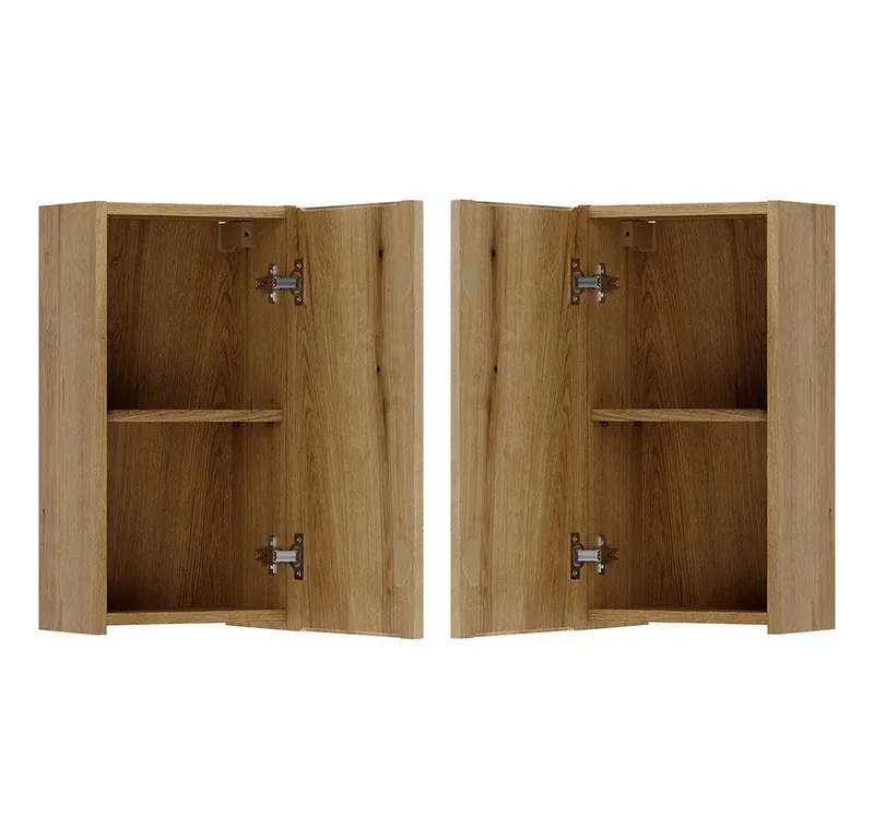 Lomadox Hängeschrank NEWPORT-56-EVOKE 30 cm breit mit 1 Tür, Eiche mit gerillter Front, Braun, – Produktbild 4 von 5
