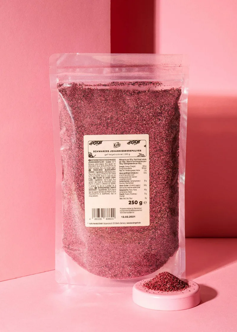 KoRo Gefriergetrocknetes schwarzes Johannisbeerpulver 250 g – Produktbild 2 von 5