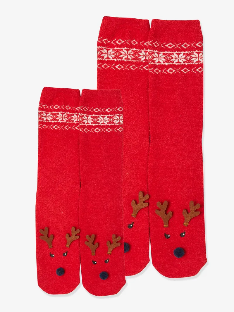 Vertbaudet Capsule Kollektion: Familien Weihnachts-Socken, Pack rot/marine, – Produktbild 4 von 4