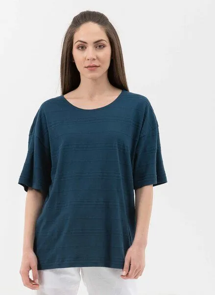 ORGANICATION ORGANICATION T-Shirt aus Bio-Baumwolle mit halblangen Ärmeln, Navy, – Produktbild 1 von 4