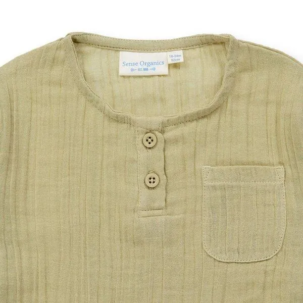 Sense Organics Sense Organics Kinder Langarmshirt, Modell PLIN, Helles schilfgrün, – Produktbild 2 von 4