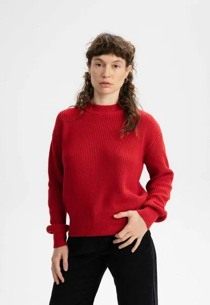 MELA Rippstrick Pullover MANIKA | von MELA | Fairtrade & GOTS zertifiziert, Granatapfel, – Produktbild 1 von 4
