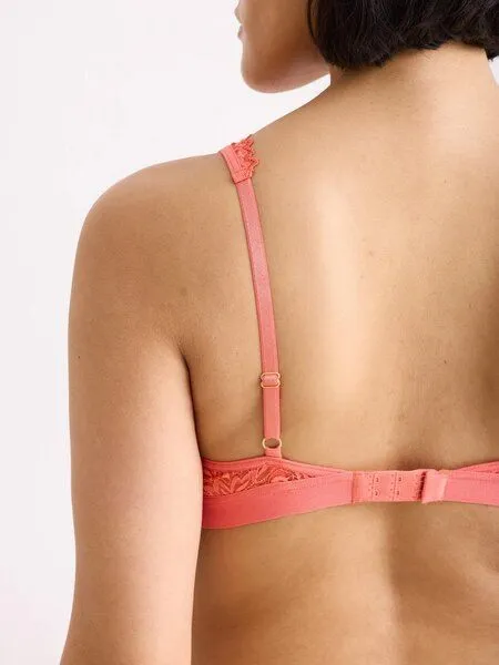 erlich textil erlich textil Dreamy Lace Plunge Bra BH mit Spitze aus recyceltem Polyamid, made in Europe, Wilde orange, – Produktbild 7 von 7