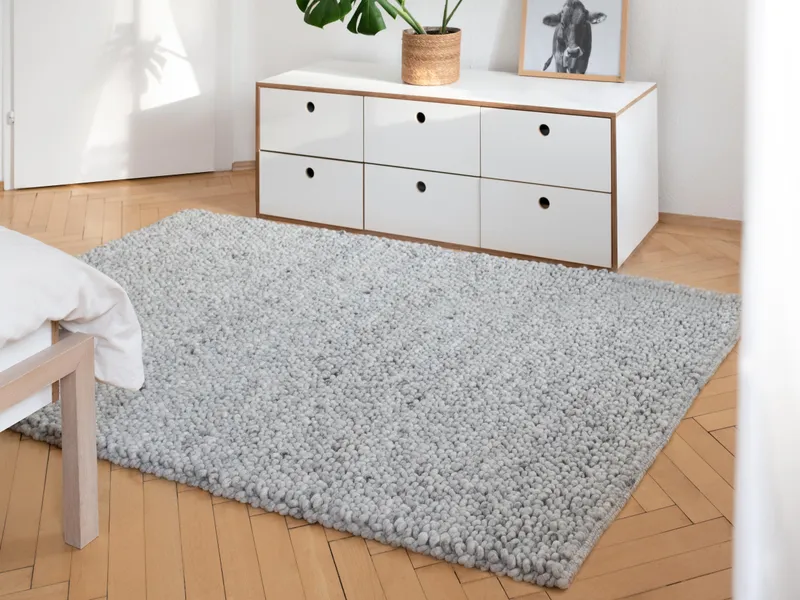 allnatura Schurwollteppich "Pila" | 70x140 cm, Grau, – Produktbild 2 von 2