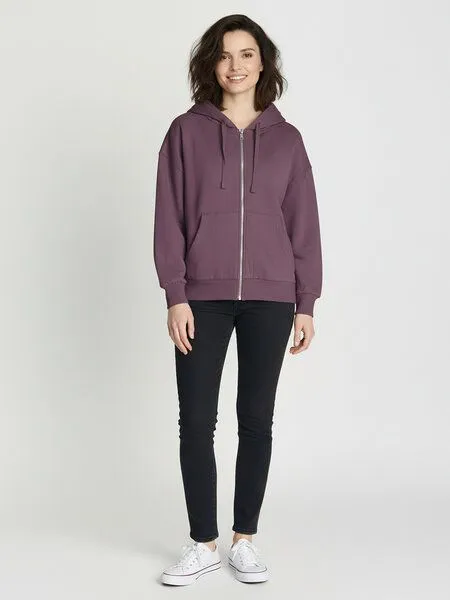 GreenBomb GREENBOMB Basic Vale - Lässige Sweatjacke aus Bio-Baumwolle / GOTS / Fair & Vegan, Lila (moorberry), – Produktbild 3 von 4