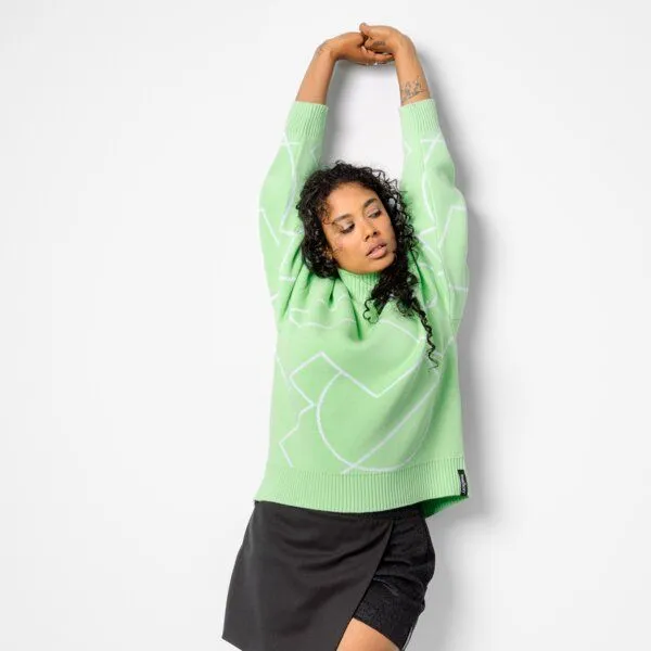 trueStory trueStory Oversized Pullover - GRESA, Tea green/white (grün), – Produktbild 3 von 4