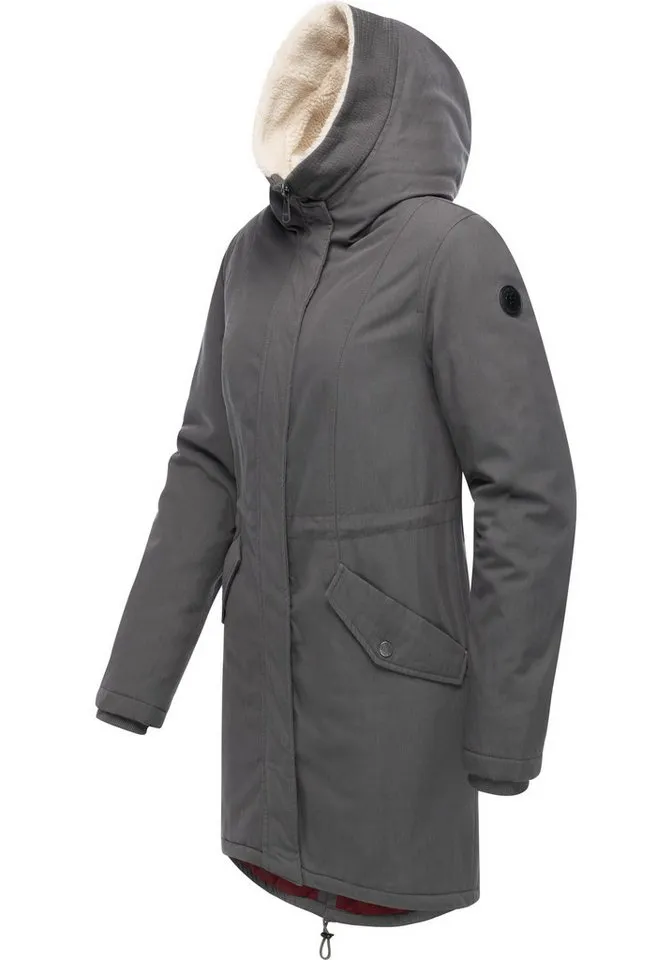 ragwear ragwear Kurzmantel Coogle YOUMODO Kurzer Damen Wintermantel mit Rucksack-Trägern, Grau, – Produktbild 3 von 4