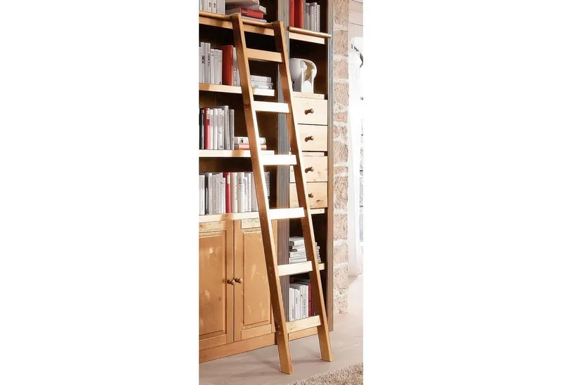 OTTO home Leiterregal Bergen, aus massivem Kiefernholz, mit 6 Trittsprossen, Höhe 188 cm, Beige, – Produktbild 2 von 5